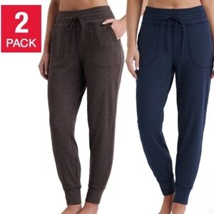 Lole 2 Pack Lounge Pants Women's XS Brown Blue Relaxed Fit Pant Stretch